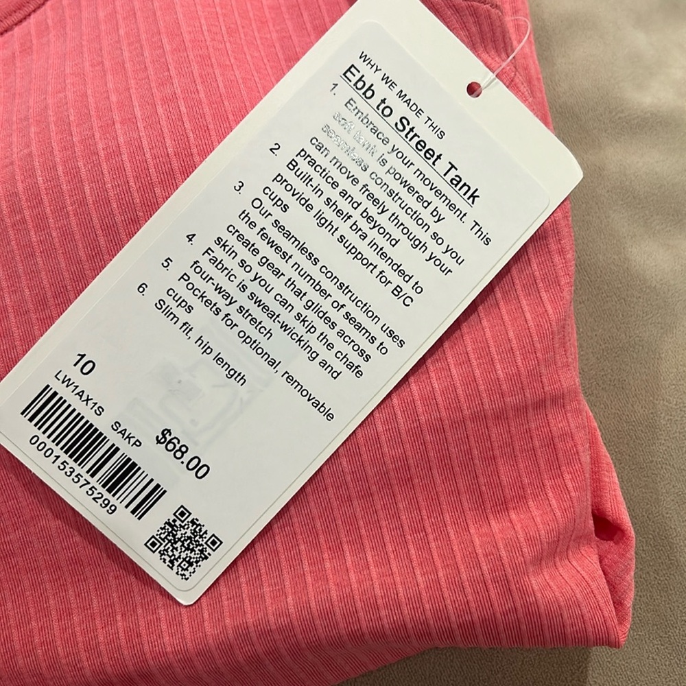 Lululemon Ebb to street tank top b/c cup